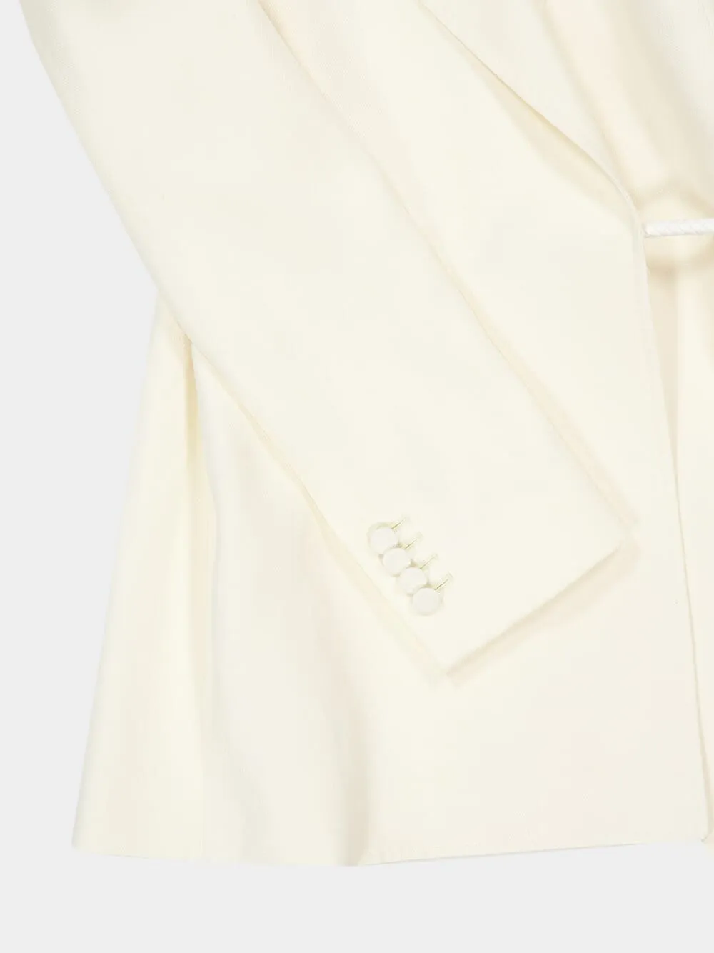 Ivory Linen Rope Waist Blazer sold by Fashion Clinic product image thumbnail 4