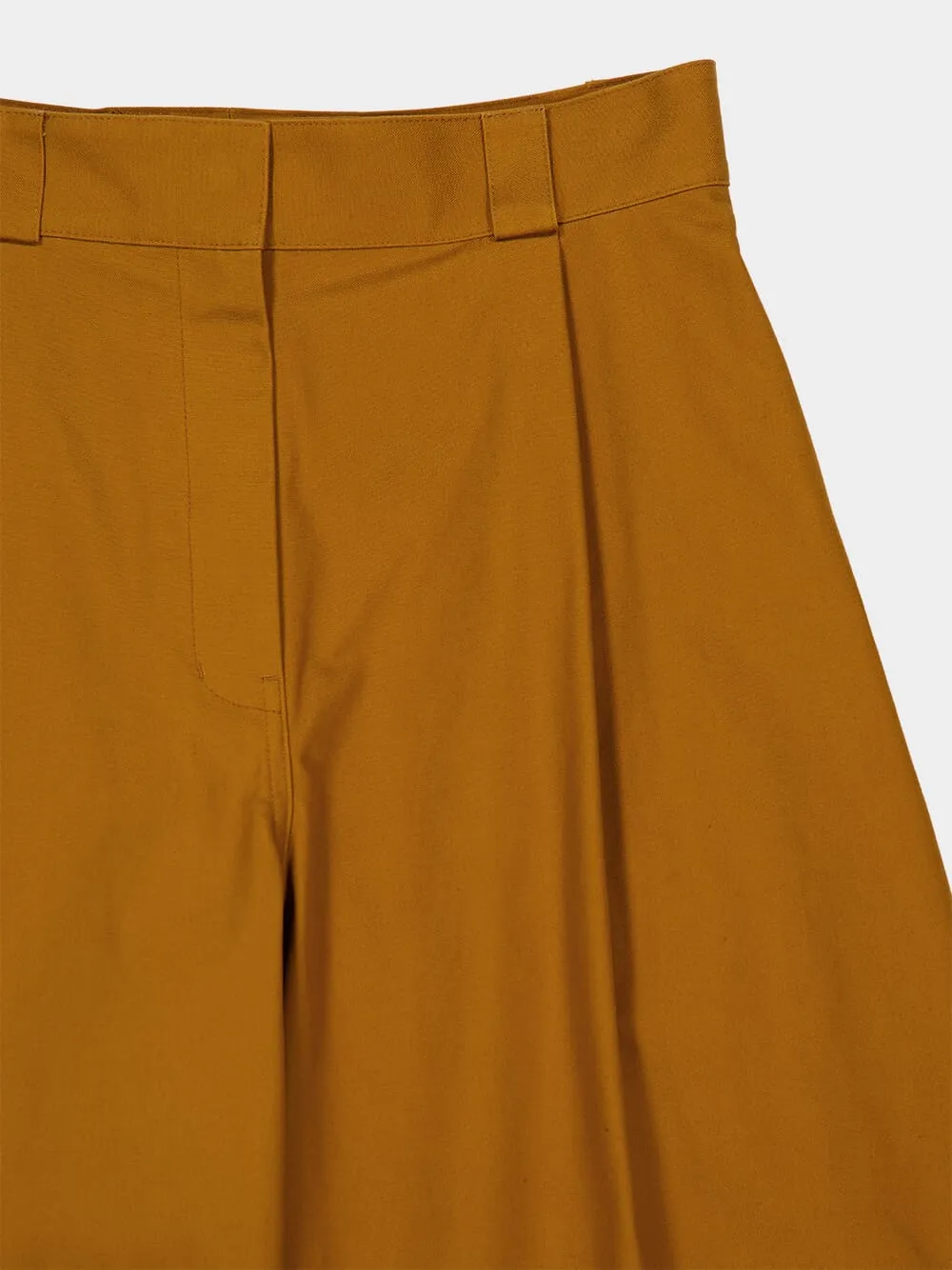 Camel Cotton Bermuda Wide-Leg Pants sold by Fashion Clinic product image thumbnail 4