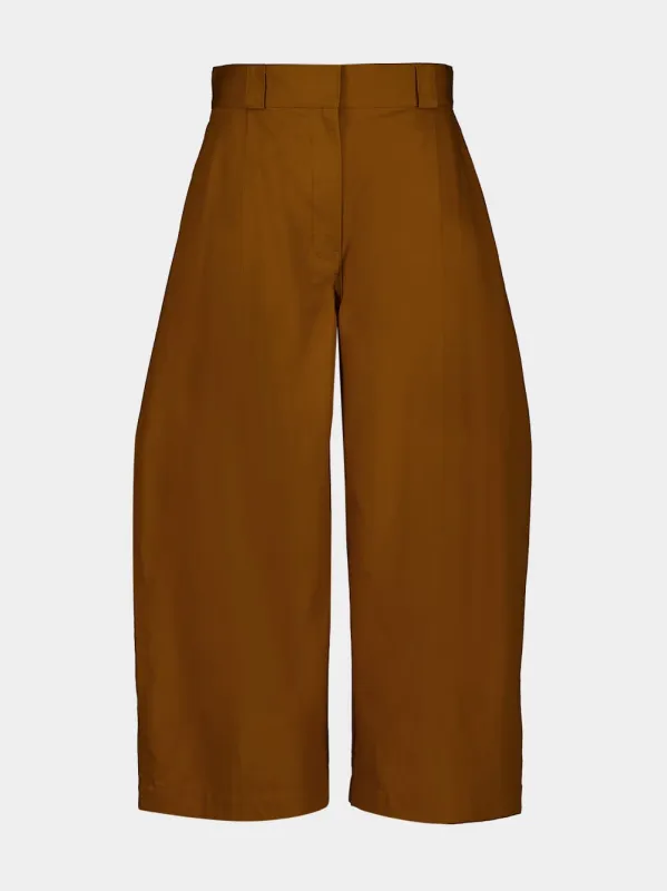 Camel Cotton Bermuda Wide-Leg Pants made by Balenciaga