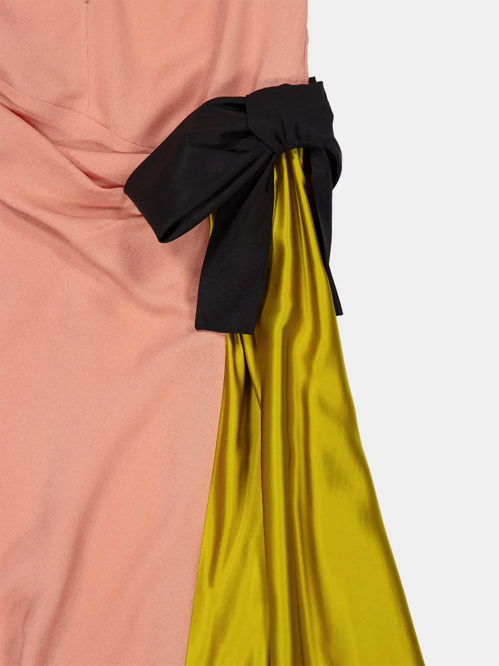 Pink Draped Midi Dress with Contrast sold by Fashion Clinic product image thumbnail 4
