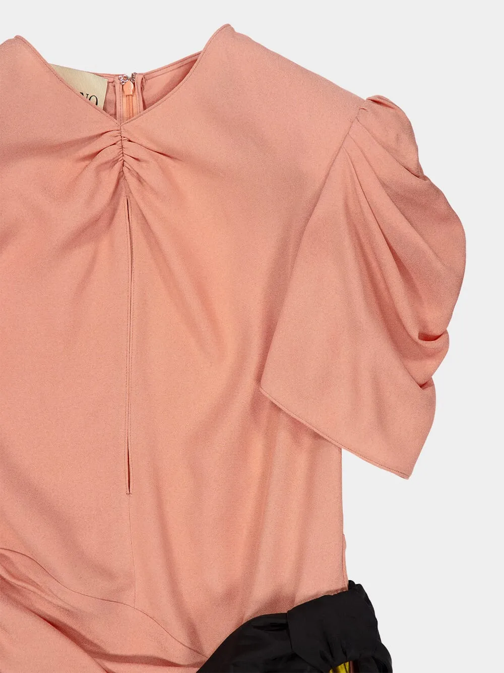 Pink Draped Midi Dress with Contrast sold by Fashion Clinic product image thumbnail 3