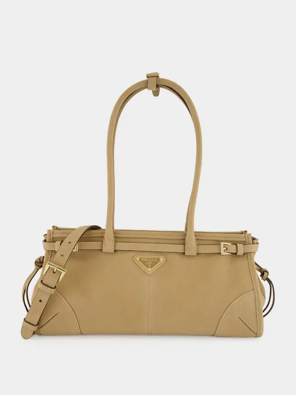 Desert Bonnie Medium Nubuck Leather Handbag made by Prada