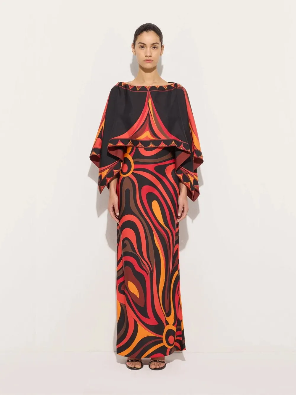 Marmo Print Silk Cape Dress sold by Fashion Clinic product image thumbnail 2