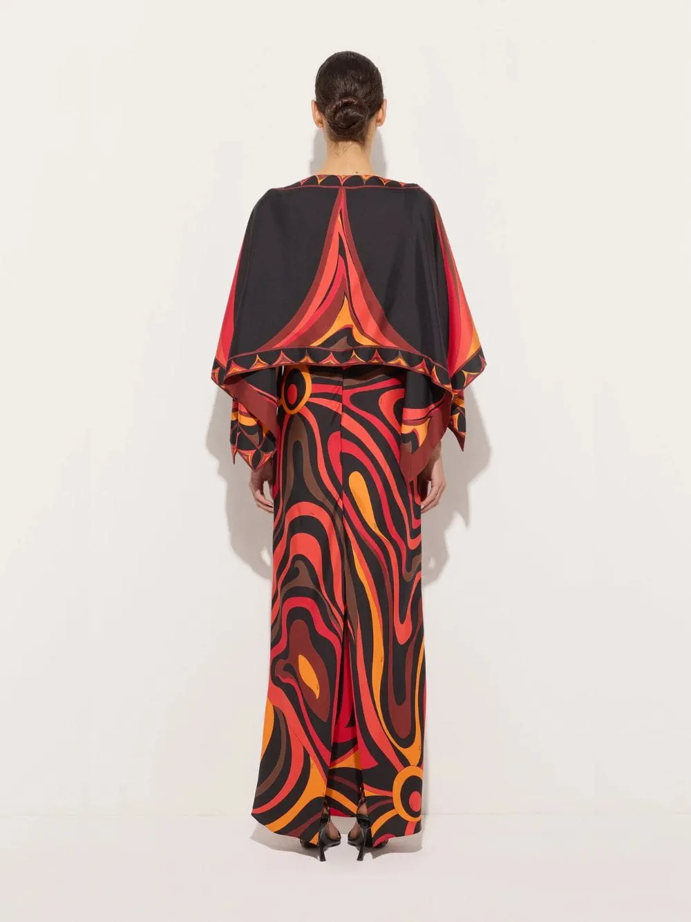 Marmo Print Silk Cape Dress sold by Fashion Clinic product image thumbnail 4