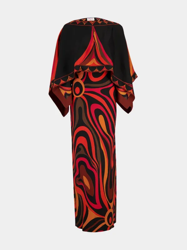 Marmo Print Silk Cape Dress made by Emilio Pucci