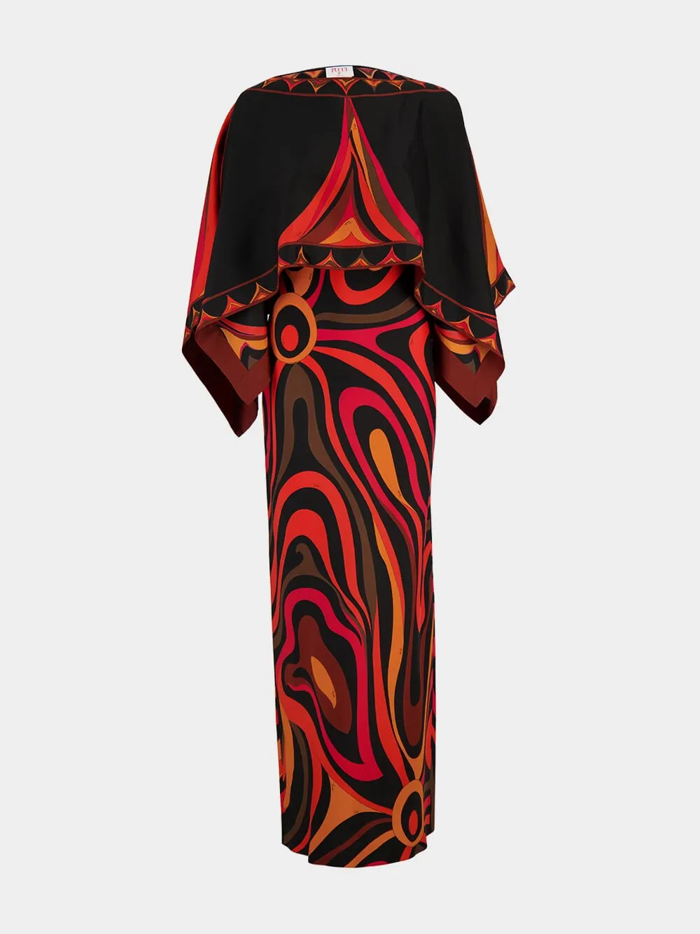 Marmo Print Silk Cape Dress sold by Fashion Clinic