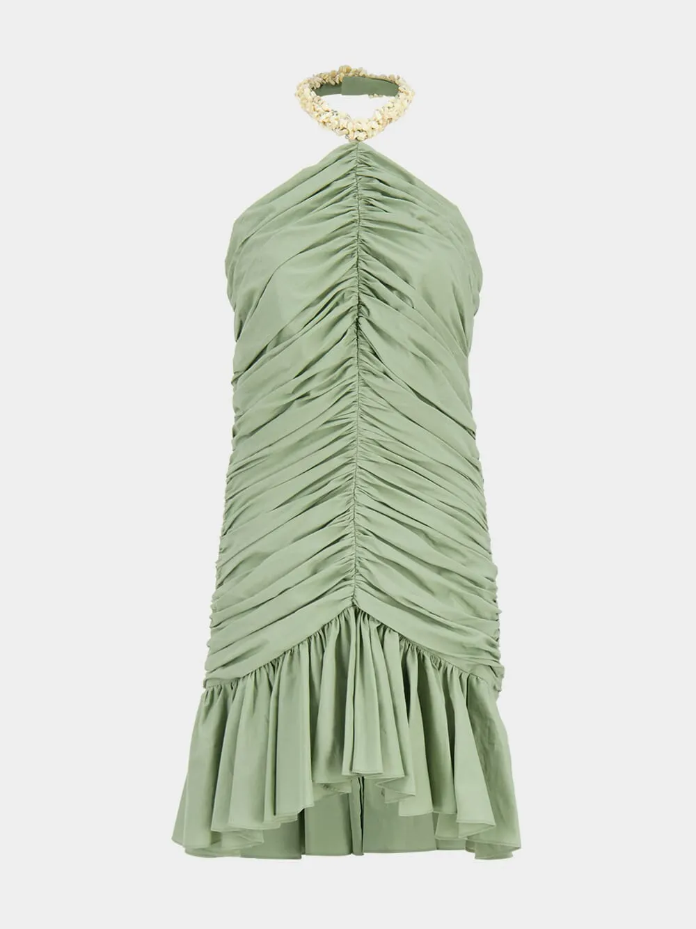 Olive Green Crepe Mini Dress sold by Fashion Clinic