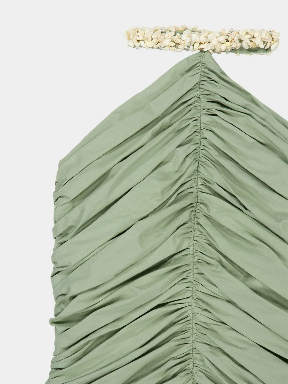 Olive Green Crepe Mini Dress sold by Fashion Clinic product image thumbnail 3