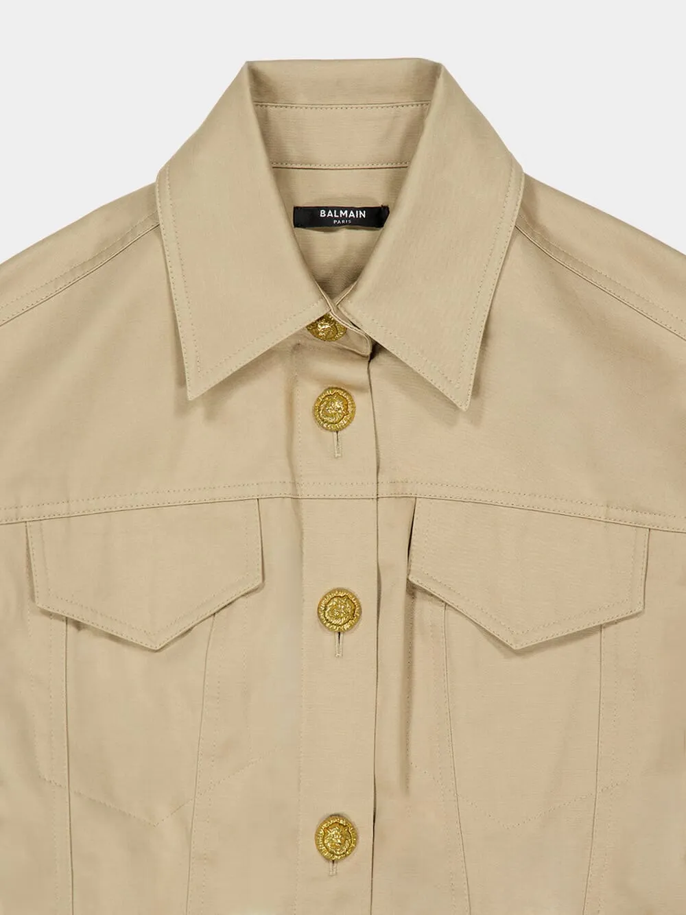 Dark Beige Buttoned Mini Dress sold by Fashion Clinic product image thumbnail 3
