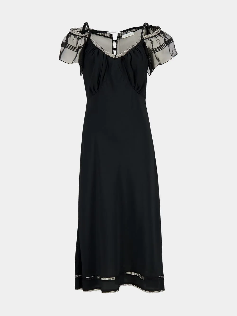 Black Crepe Midi Dress sold by Fashion Clinic