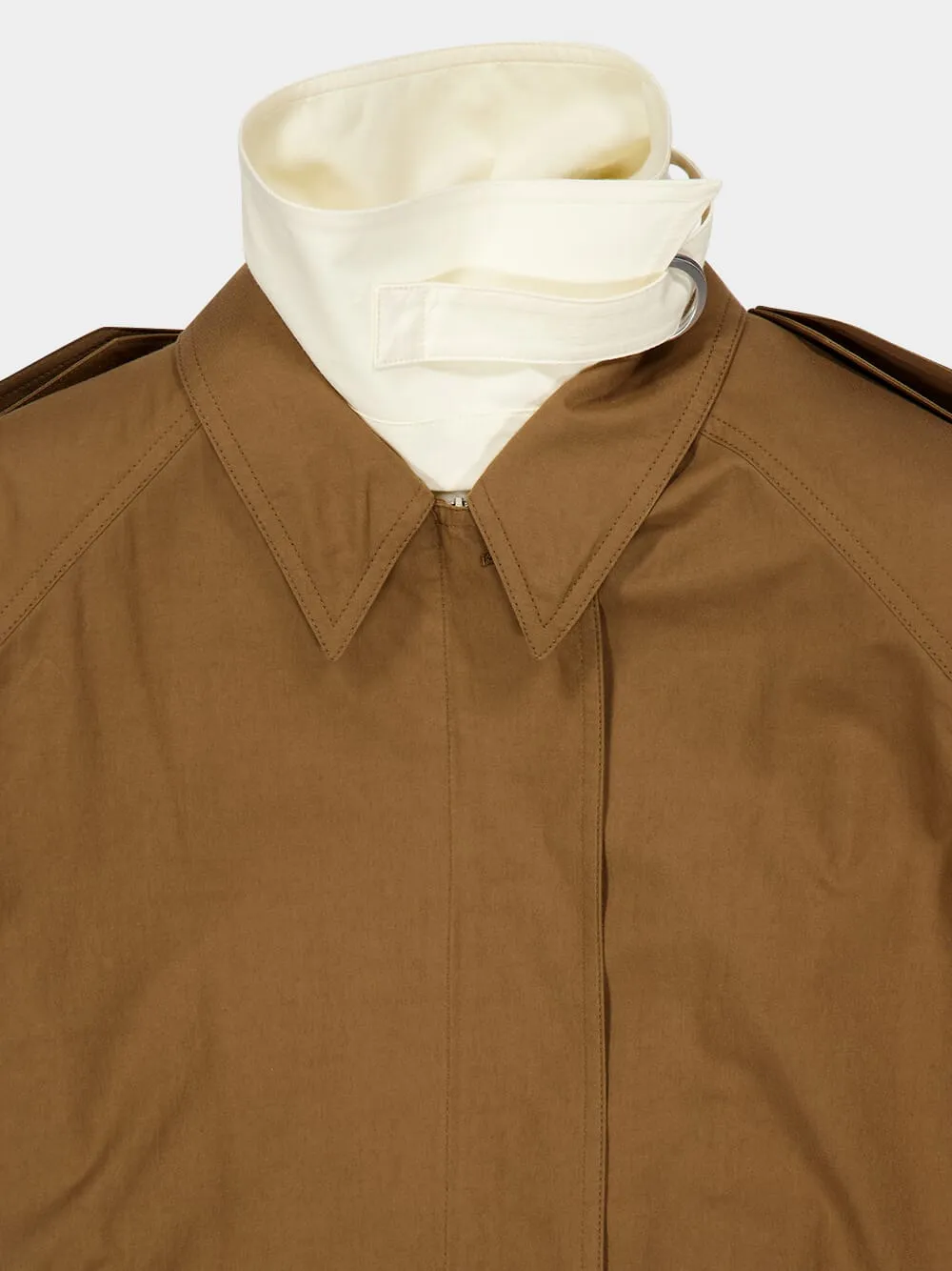 Pecan Double Layer Trench Coat sold by Fashion Clinic product image thumbnail 3