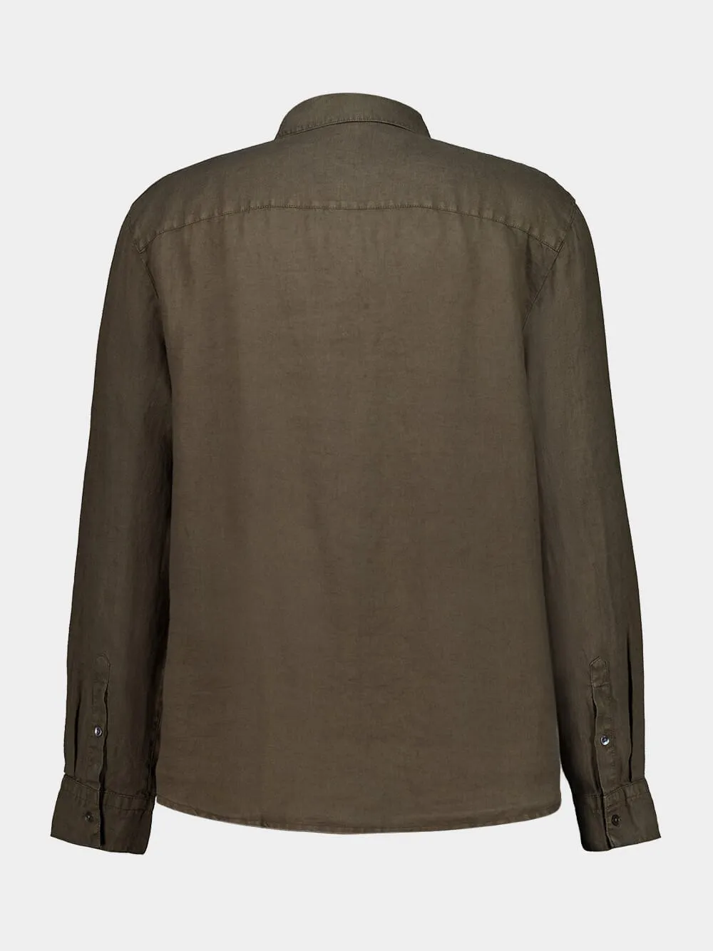 Army Green Classic Linen Shirt sold by Fashion Clinic product image thumbnail 2
