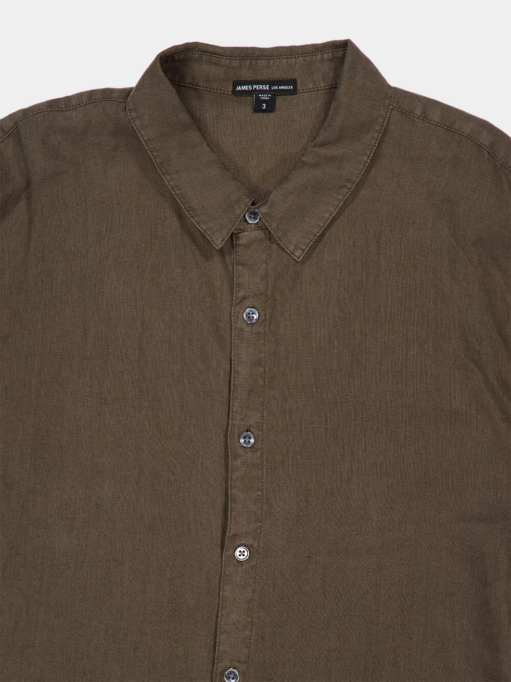 Army Green Classic Linen Shirt sold by Fashion Clinic product image thumbnail 3