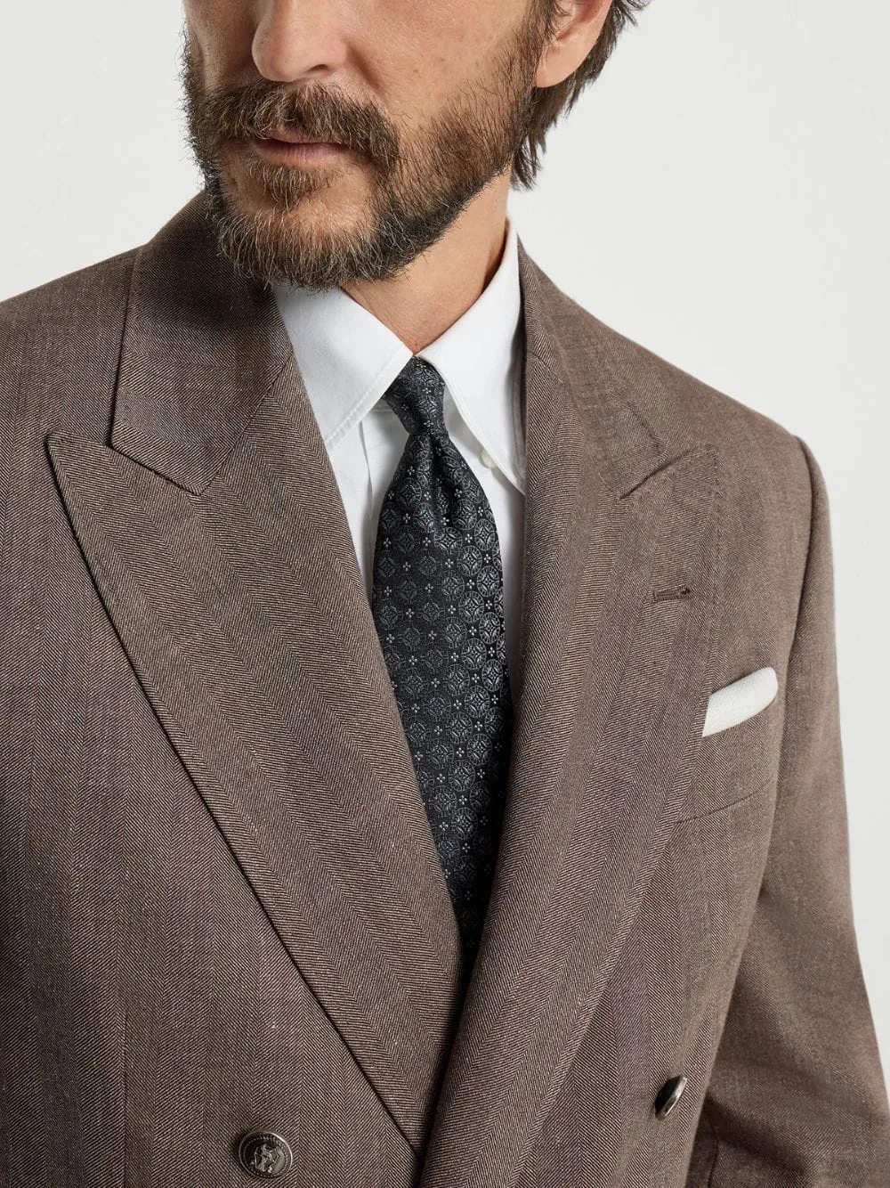 Anthracite Silk Geometric Tie sold by Fashion Clinic product image thumbnail 2