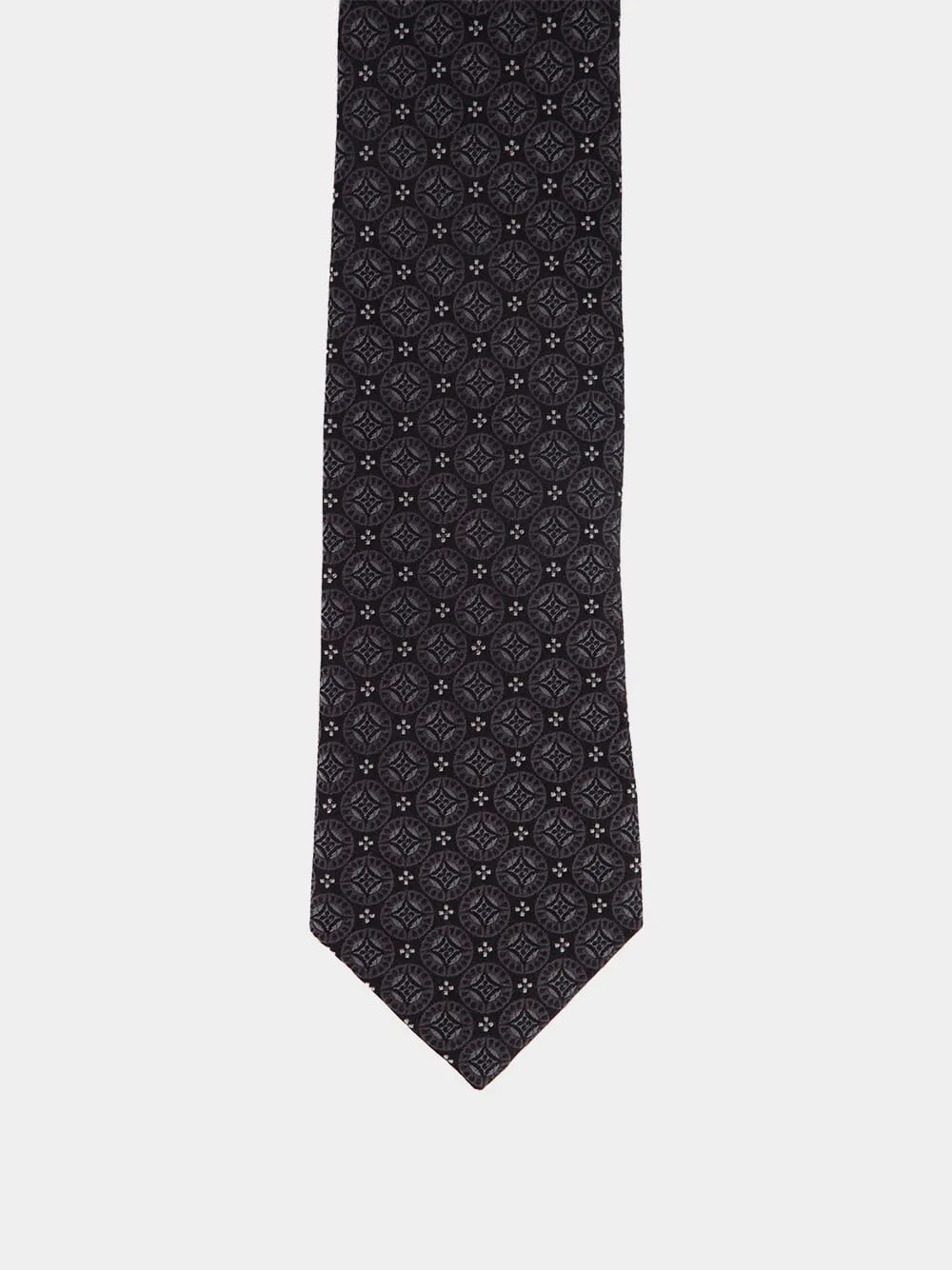 Anthracite Silk Geometric Tie sold by Fashion Clinic product image thumbnail 3