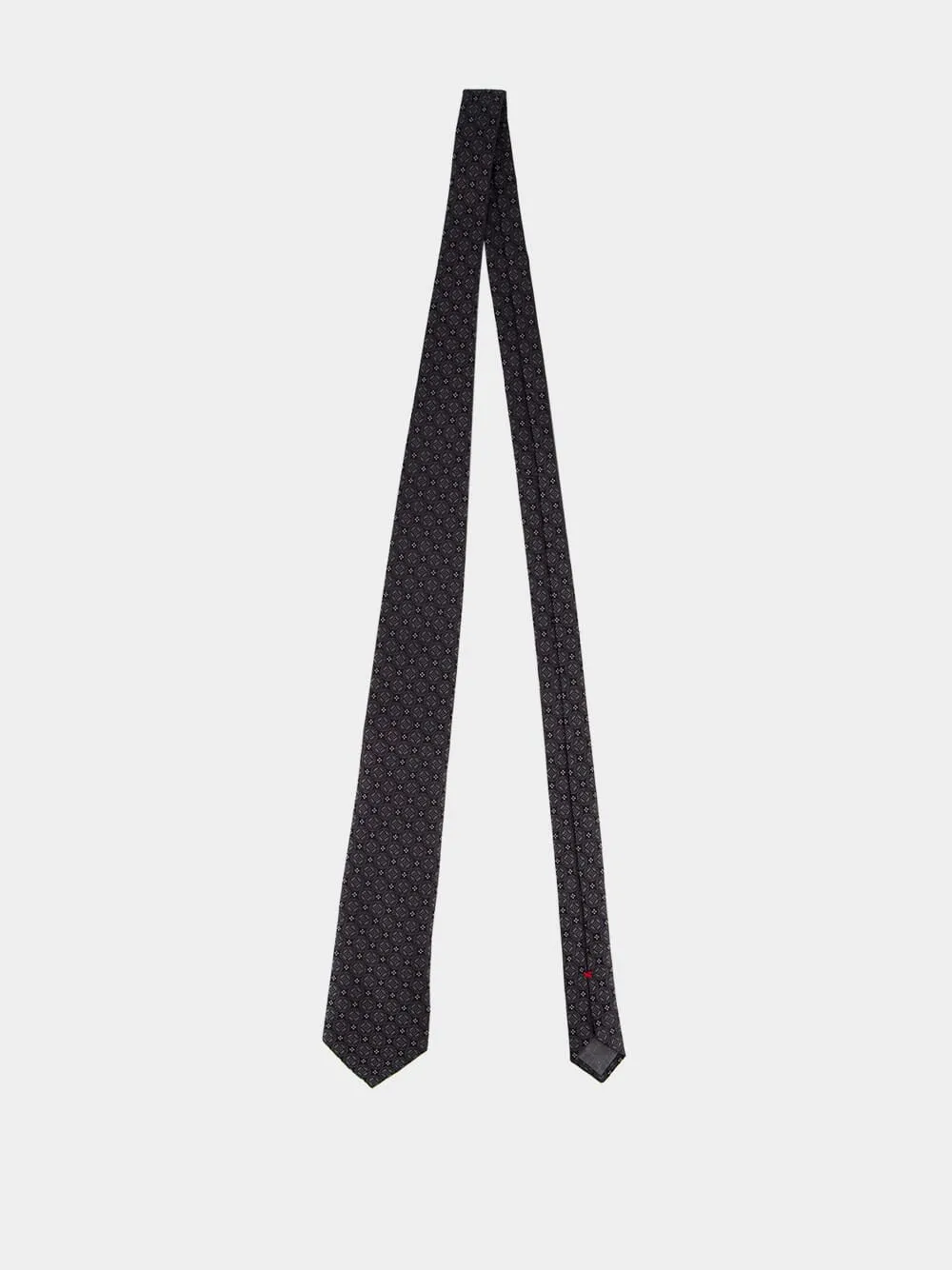 Anthracite Silk Geometric Tie sold by Fashion Clinic product image thumbnail 4