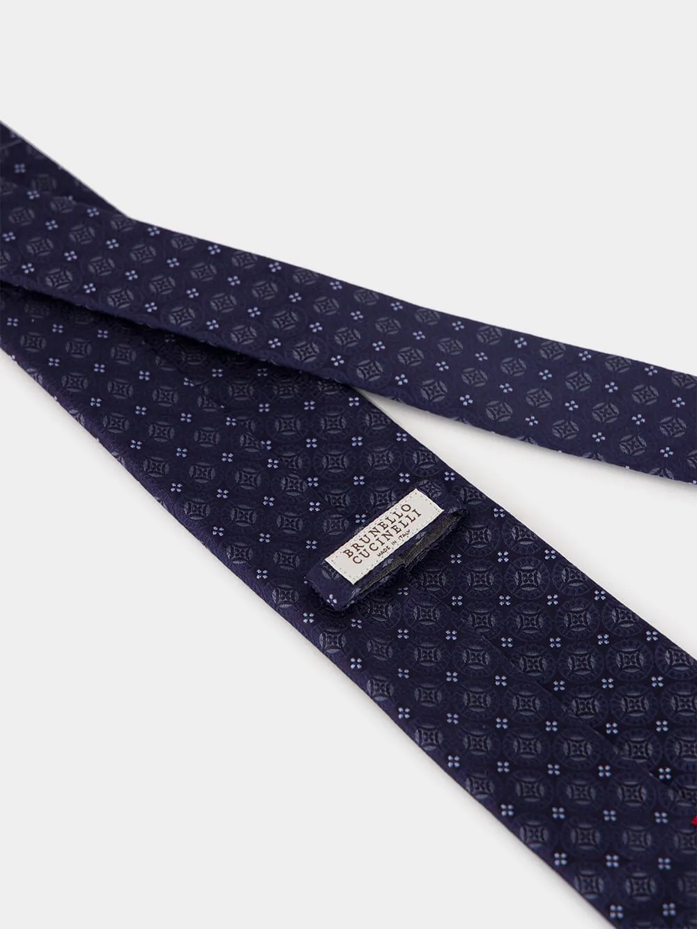 Blue Silk Geometric Tie sold by Fashion Clinic product image thumbnail 5