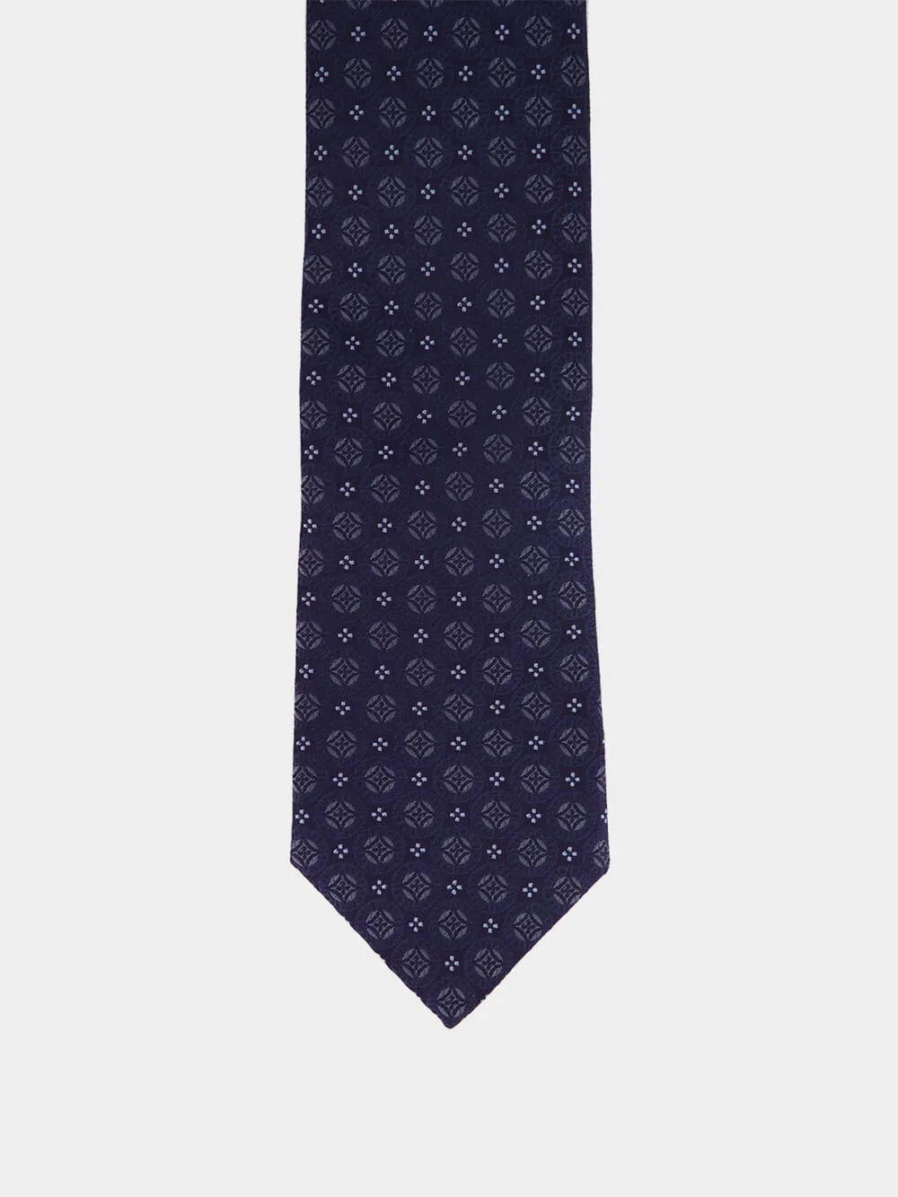 Blue Silk Geometric Tie sold by Fashion Clinic product image thumbnail 3