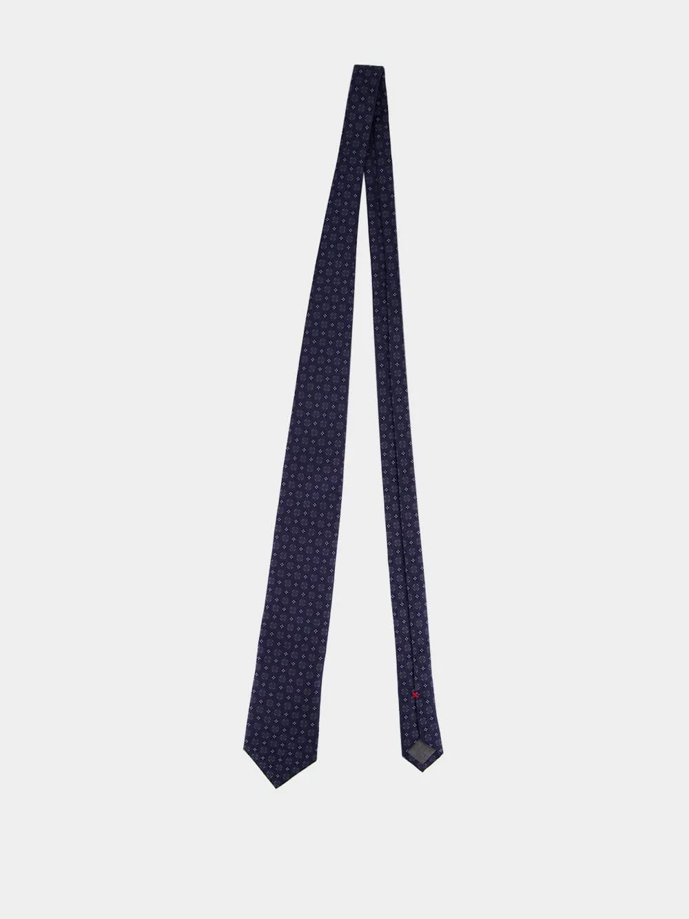 Blue Silk Geometric Tie sold by Fashion Clinic product image thumbnail 4