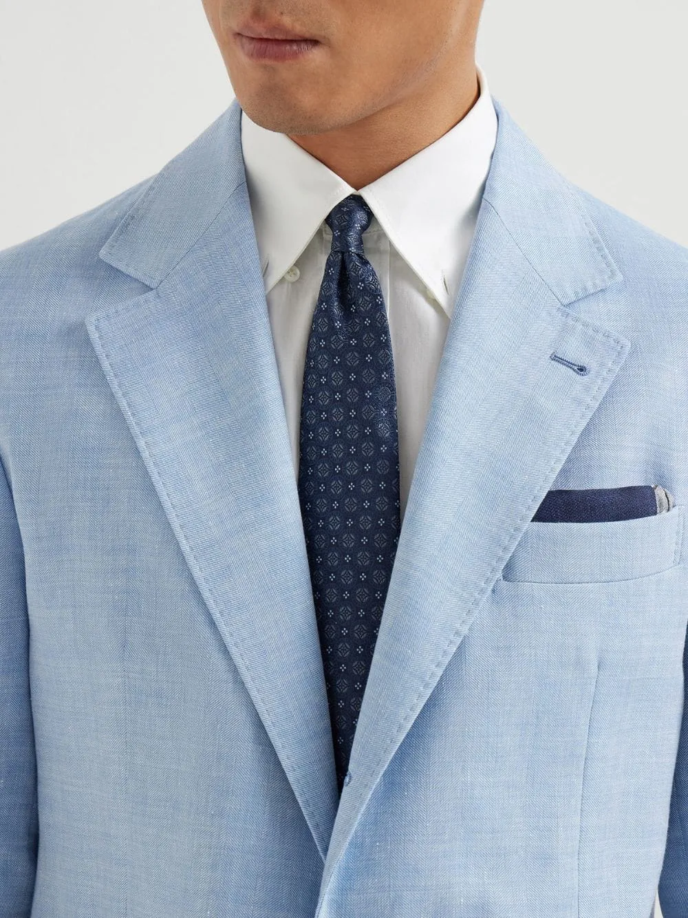 Blue Silk Geometric Tie sold by Fashion Clinic product image thumbnail 2