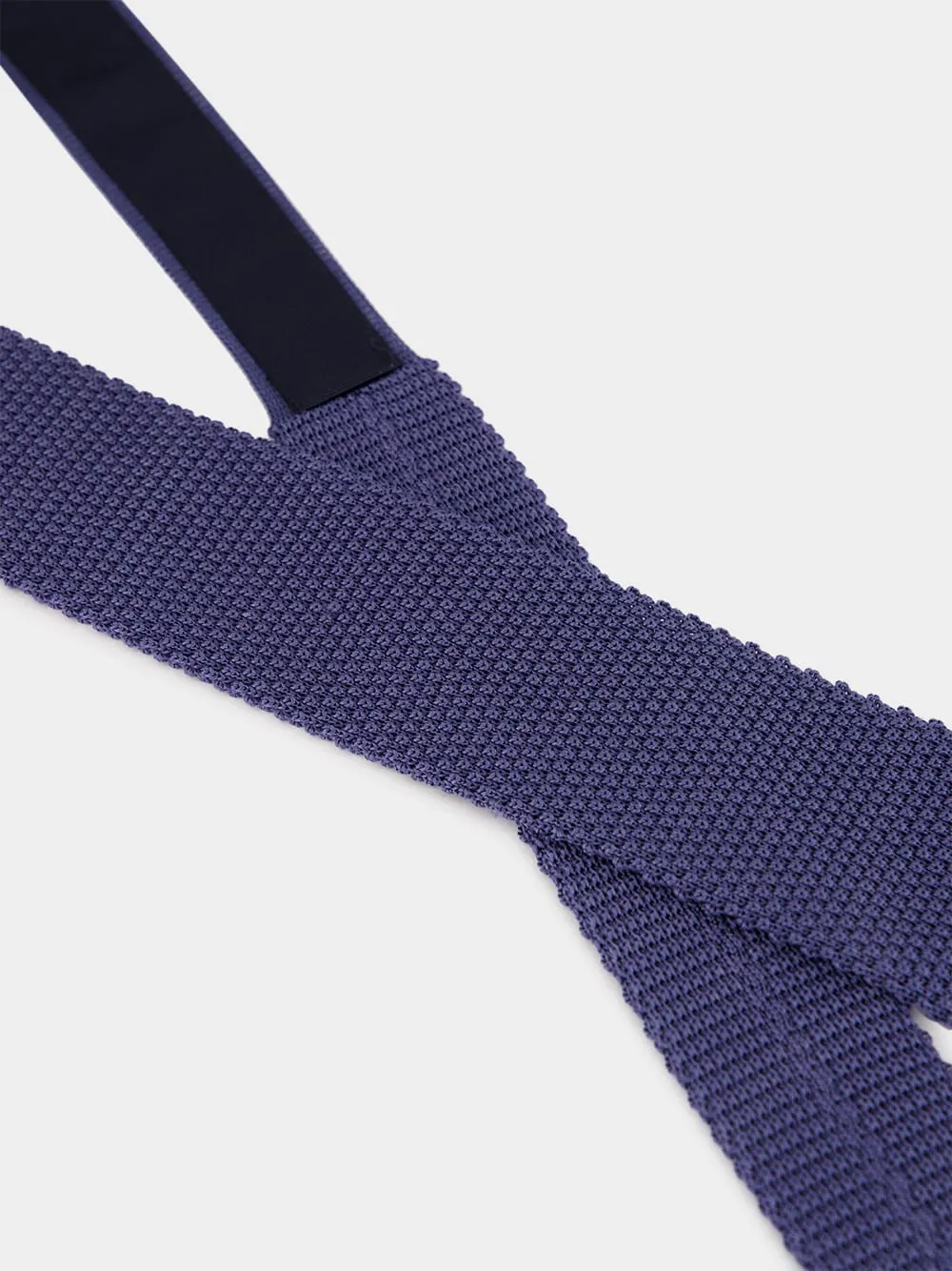Denim Blue Silk Knit Tie sold by Fashion Clinic product image thumbnail 4