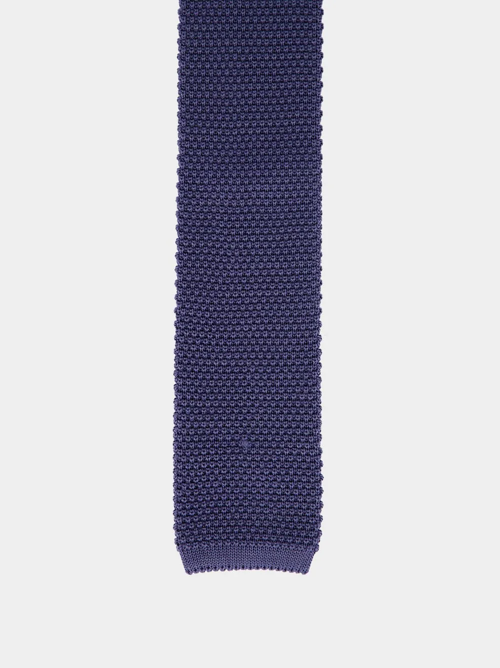 Denim Blue Silk Knit Tie sold by Fashion Clinic product image thumbnail 2