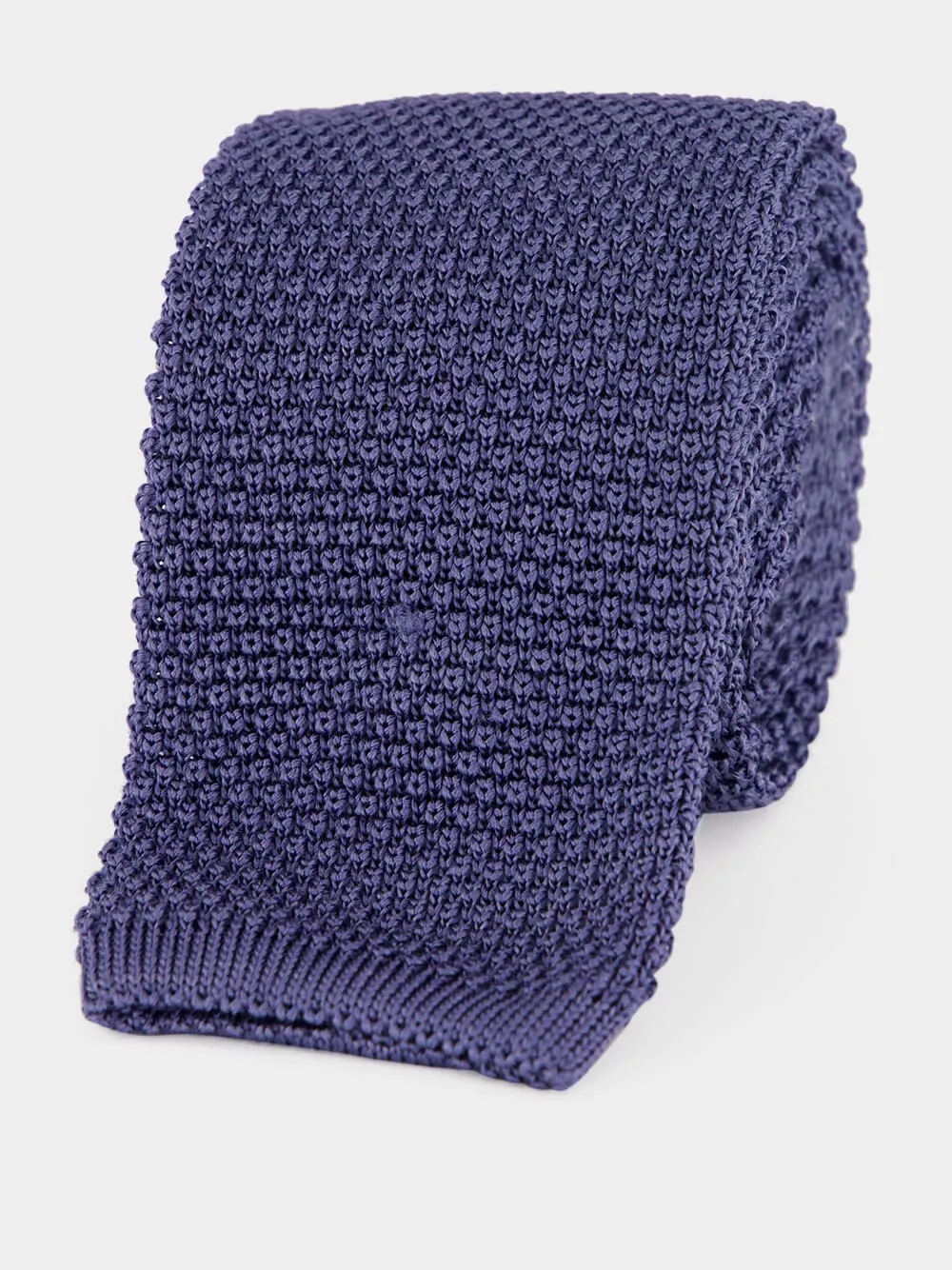 Denim Blue Silk Knit Tie sold by Fashion Clinic