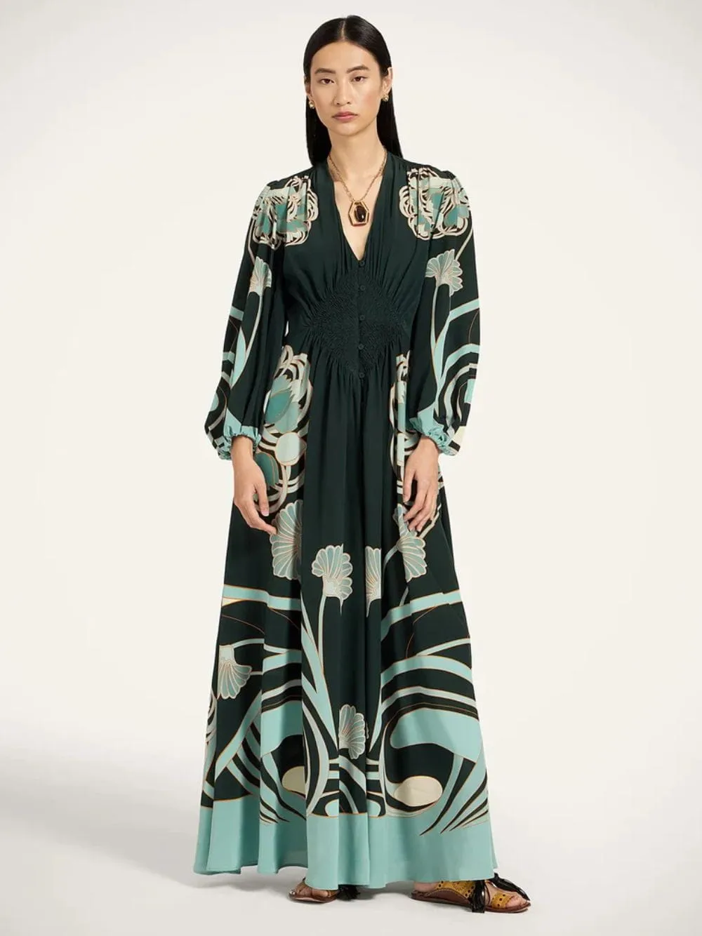 Blooming Tulip Camerino Silk Maxi Dress sold by Fashion Clinic