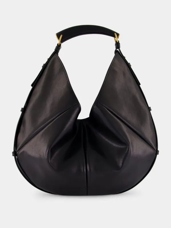 Black Mombasa Large Leather Hobo Bag made by Yves Saint Laurent