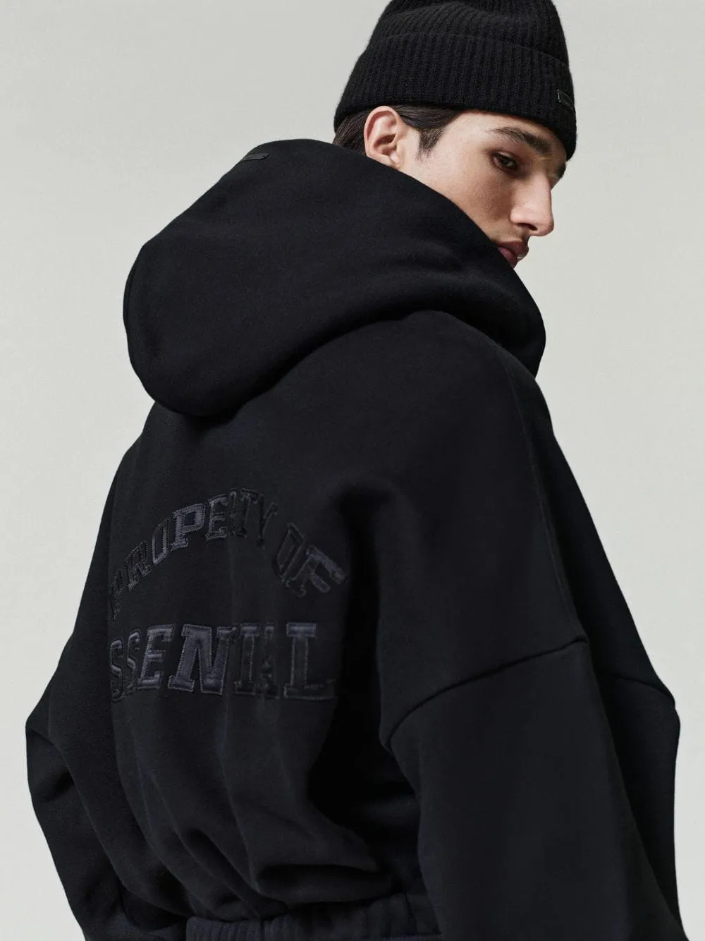 Black Property Lounge Hooded Sweatshirt sold by Fashion Clinic product image thumbnail 3