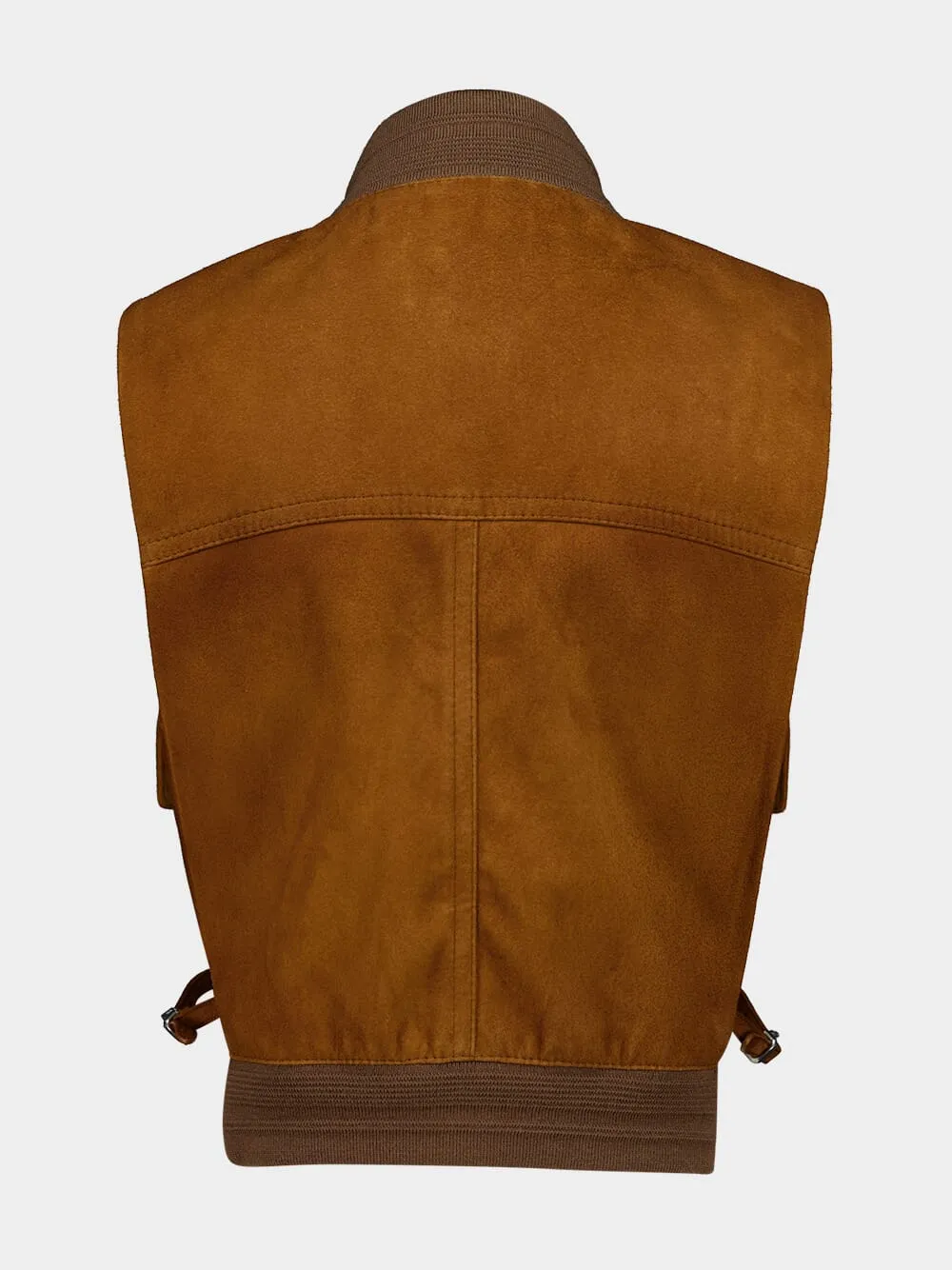 Cognac Brown Suede Leather Vest sold by Fashion Clinic product image thumbnail 3