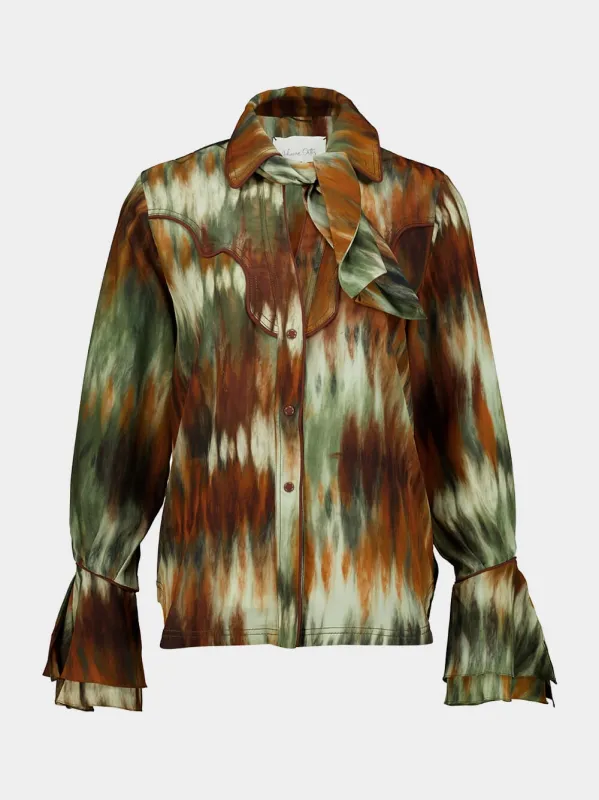 Pine Green and Chocolate Cabalgando Shirt made by Johanna Ortiz
