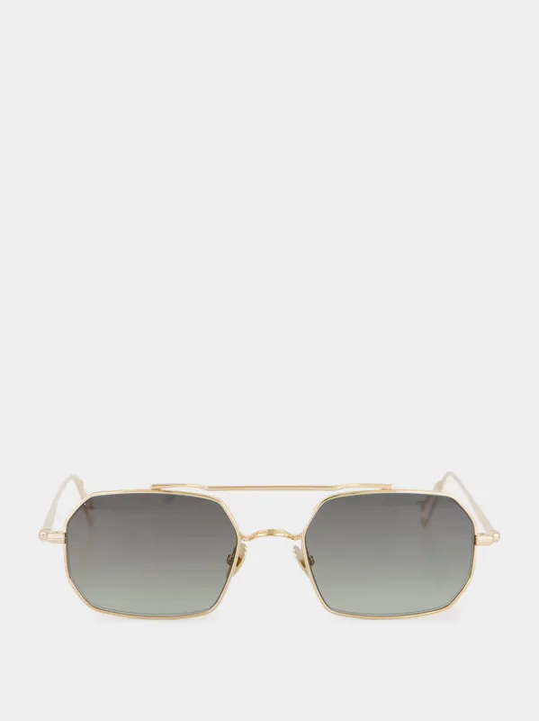 Champagne Green Gradient Clovis Sunglasses made by Ahlem Eyewear