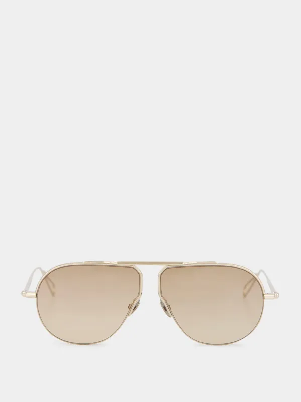 Grey Gold Brown Gradient Laplace Sunglasses made by Ahlem Eyewear