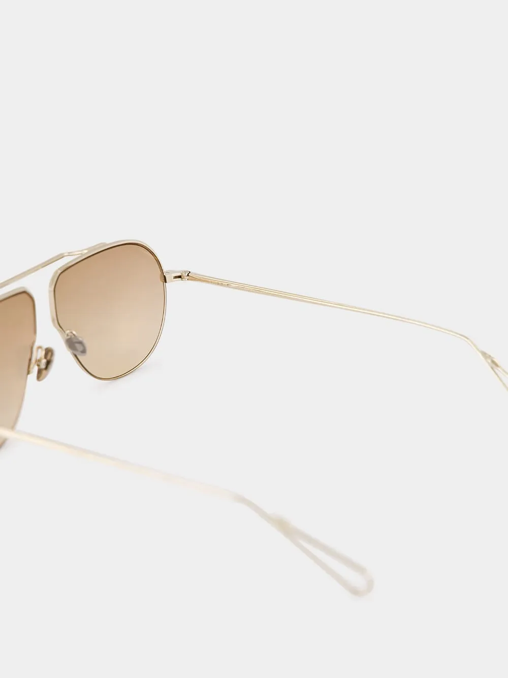 Grey Gold Brown Gradient Laplace Sunglasses sold by Fashion Clinic product image thumbnail 4