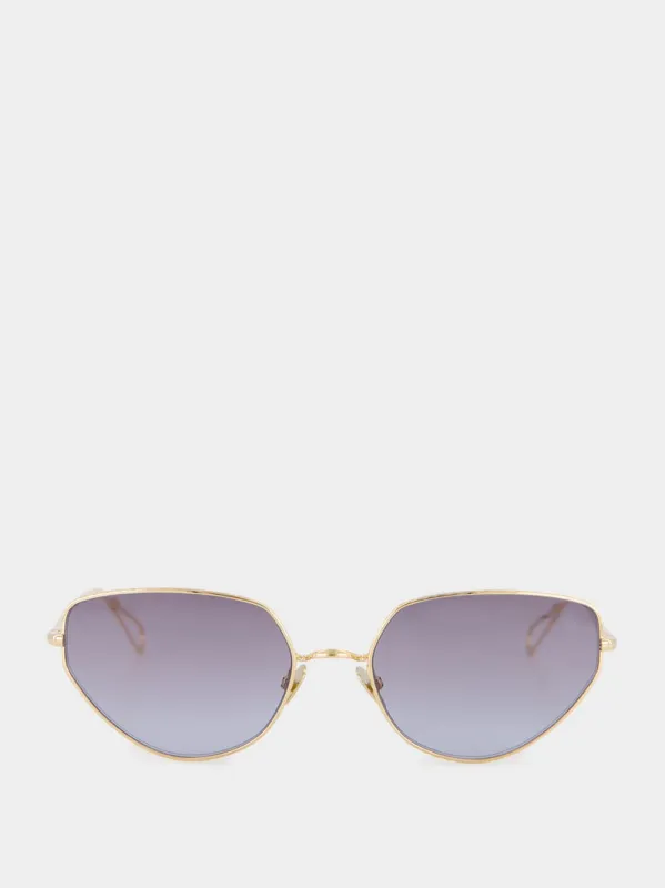 Champagne Blue Gradient Harpe Sunglasses made by Ahlem Eyewear