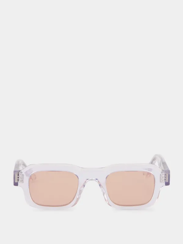 Flexxxy Clear Acetate Pink Tinted Sunglasses made by THIERRY LASRY