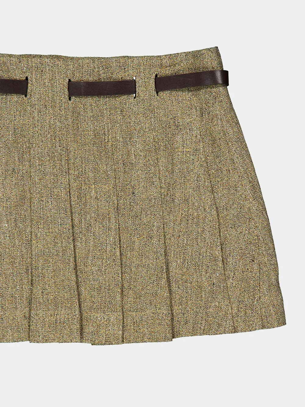 Beige Linen Mini Skirt with Gancini Belt sold by Fashion Clinic product image thumbnail 4