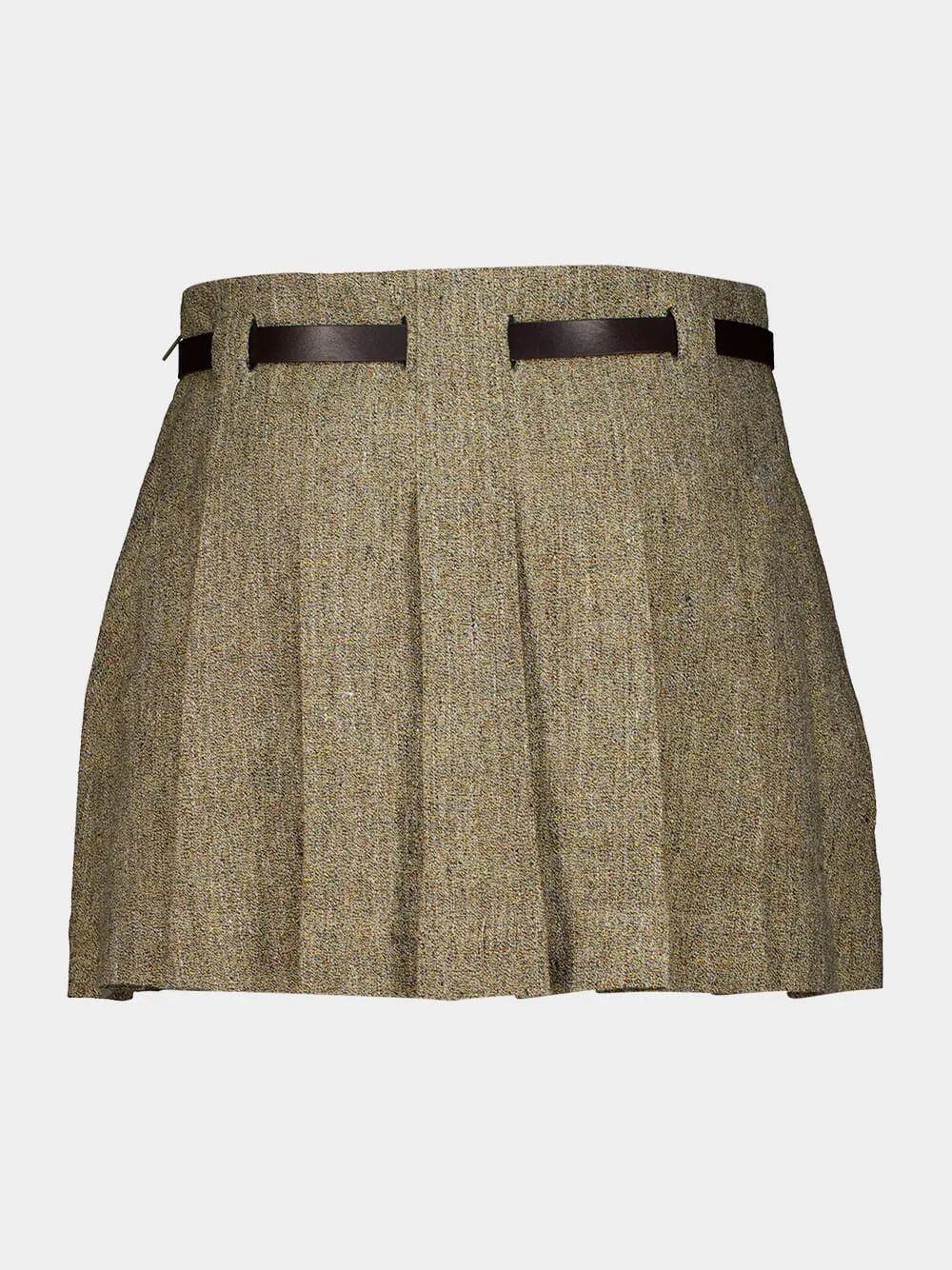 Beige Linen Mini Skirt with Gancini Belt sold by Fashion Clinic product image thumbnail 2