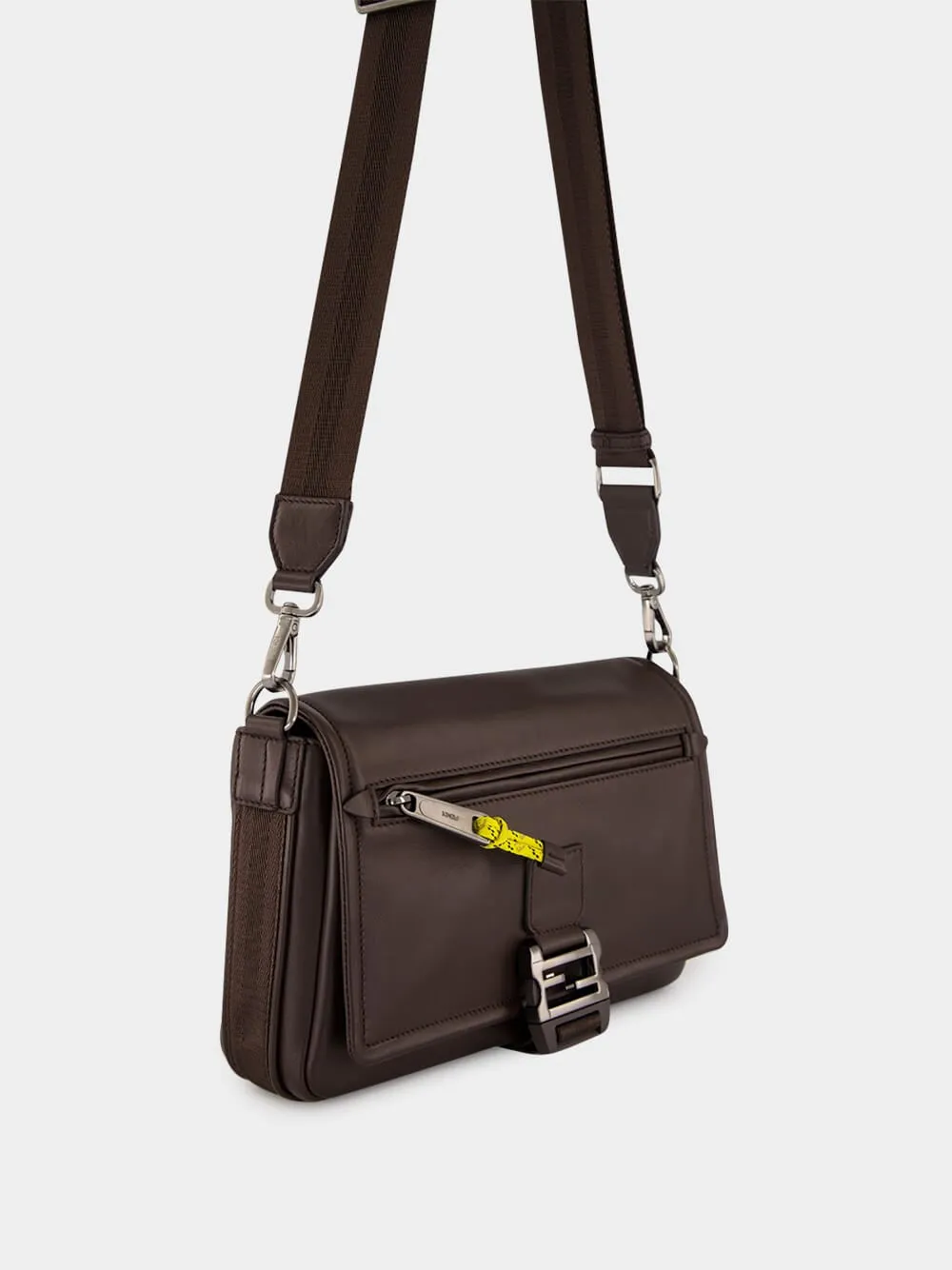Brown Leather Flux Messenger Bag sold by Fashion Clinic product image thumbnail 3