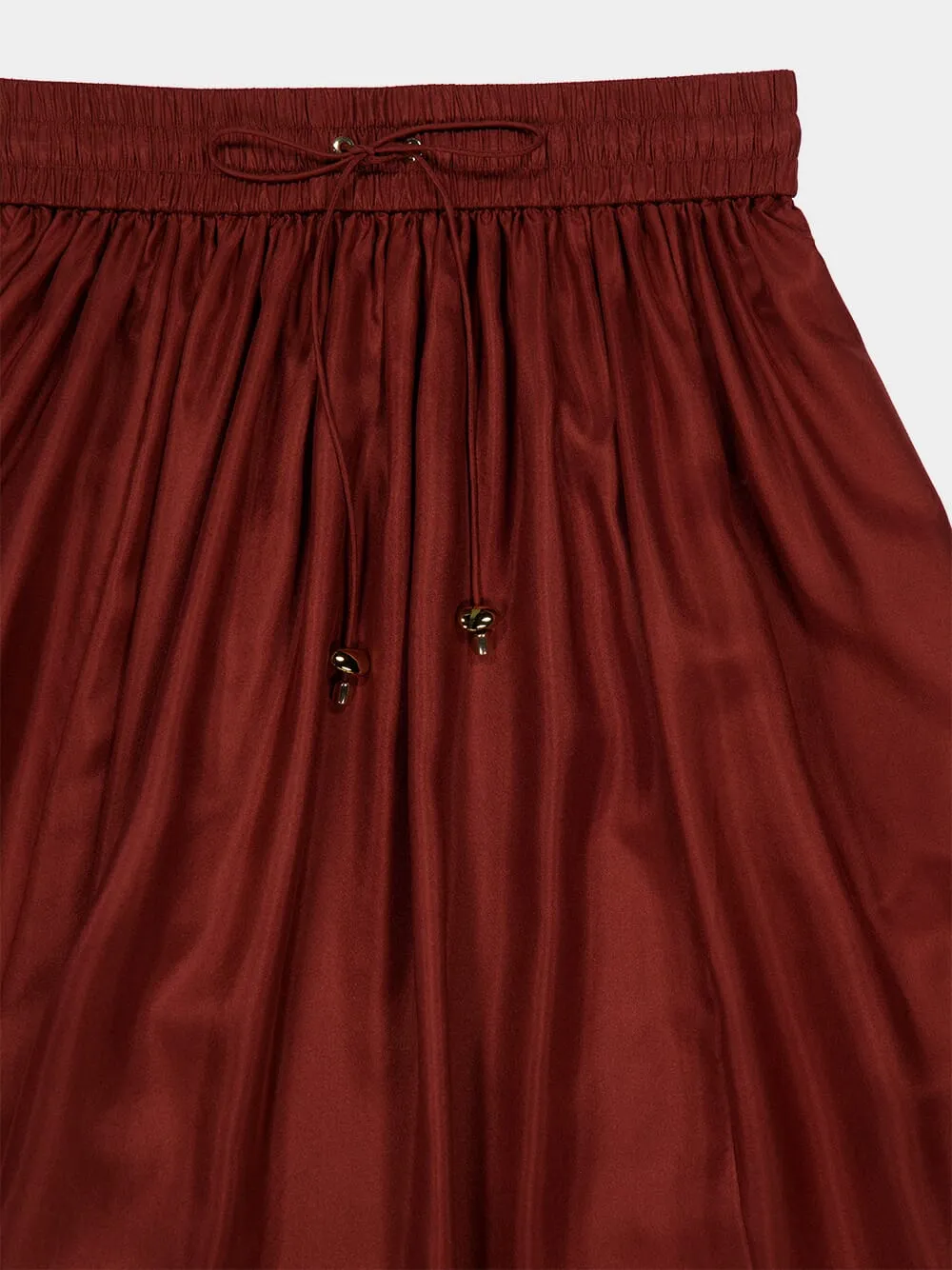 Merlot Aster Silk Maxi Skirt sold by Fashion Clinic product image thumbnail 5