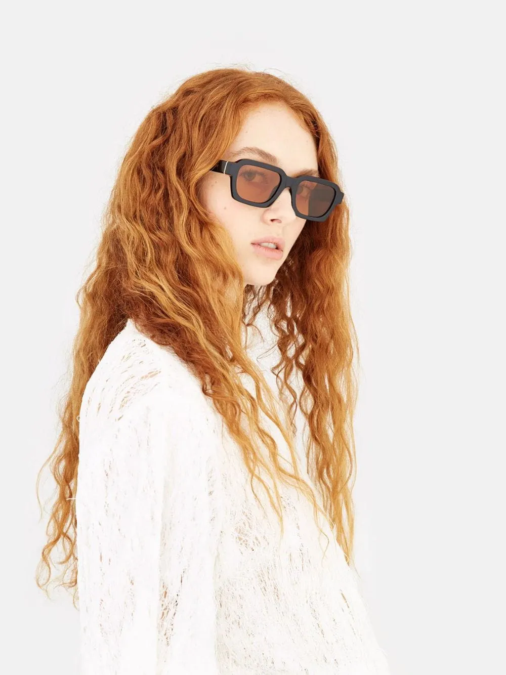 Caro Black and Orange Geometric Sunglasses sold by Fashion Clinic