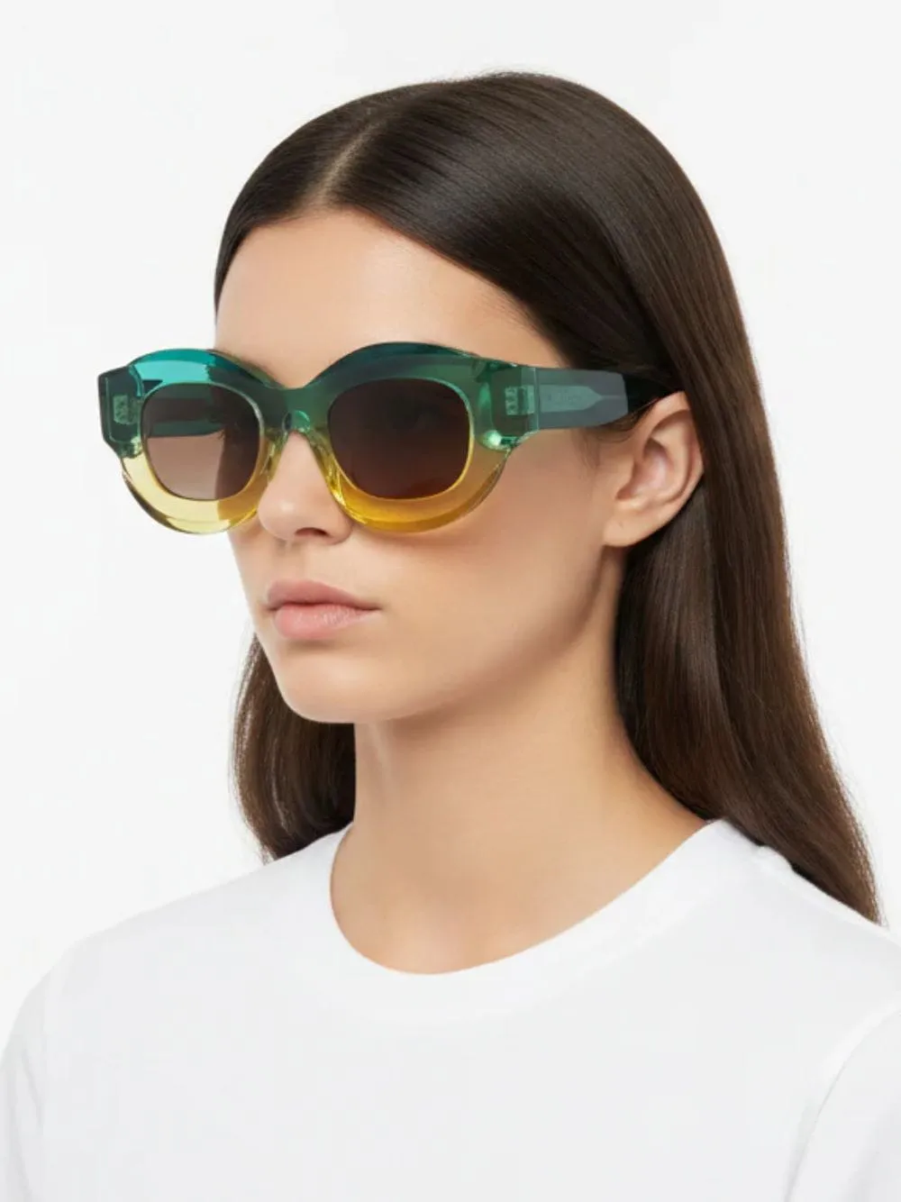 Baddy Green Gradient Oversized Sunglasses sold by Fashion Clinic product image thumbnail 2
