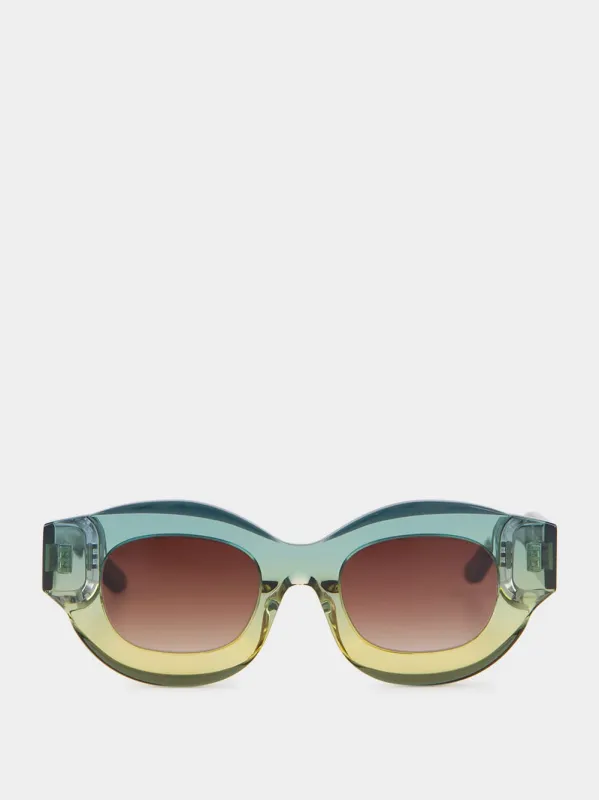 Baddy Green Gradient Oversized Sunglasses made by Fashion Clinic