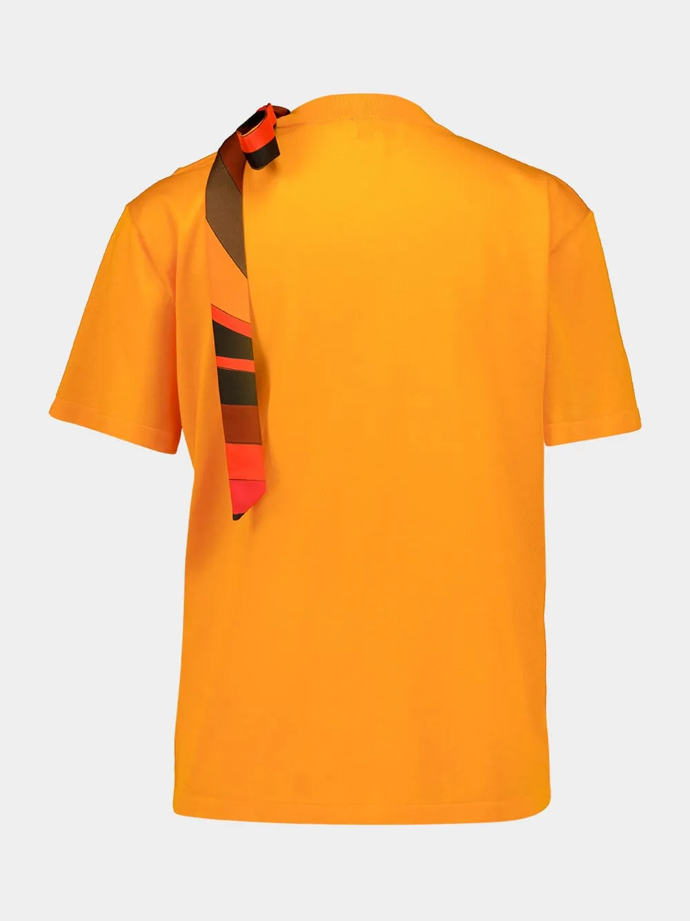 Orange T-Shirt with Silk Scarf Detail sold by Fashion Clinic product image thumbnail 4