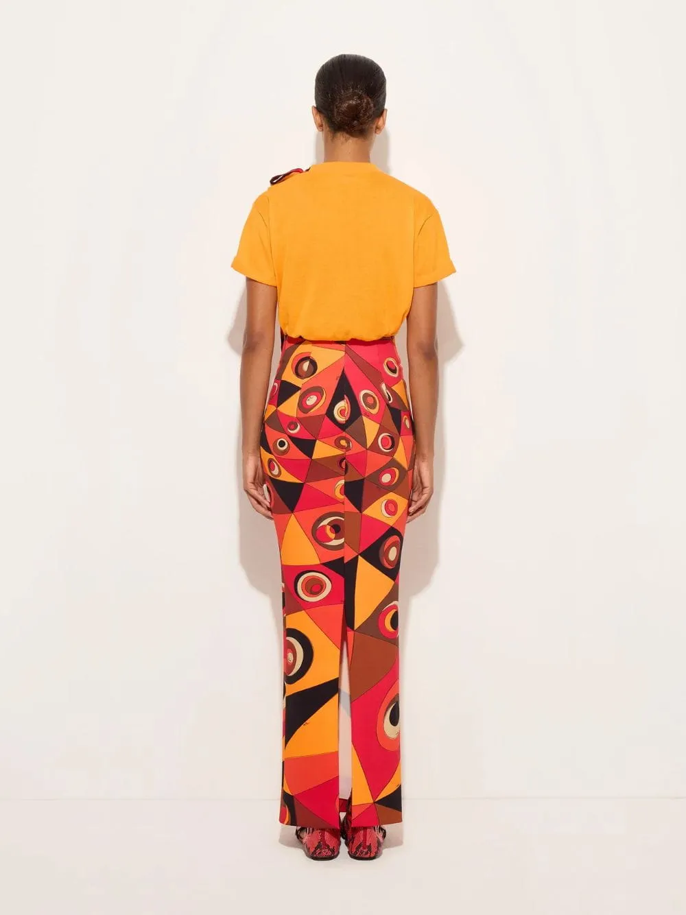 Orange T-Shirt with Silk Scarf Detail sold by Fashion Clinic product image thumbnail 3