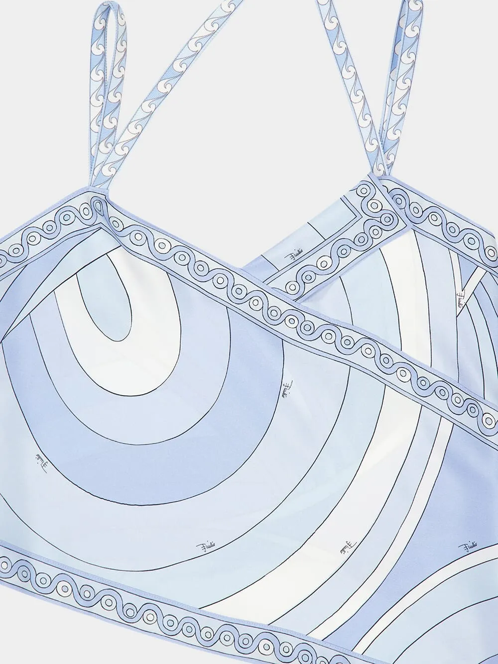 Pale Blue Iride Silk Scarf Top sold by Fashion Clinic product image thumbnail 5