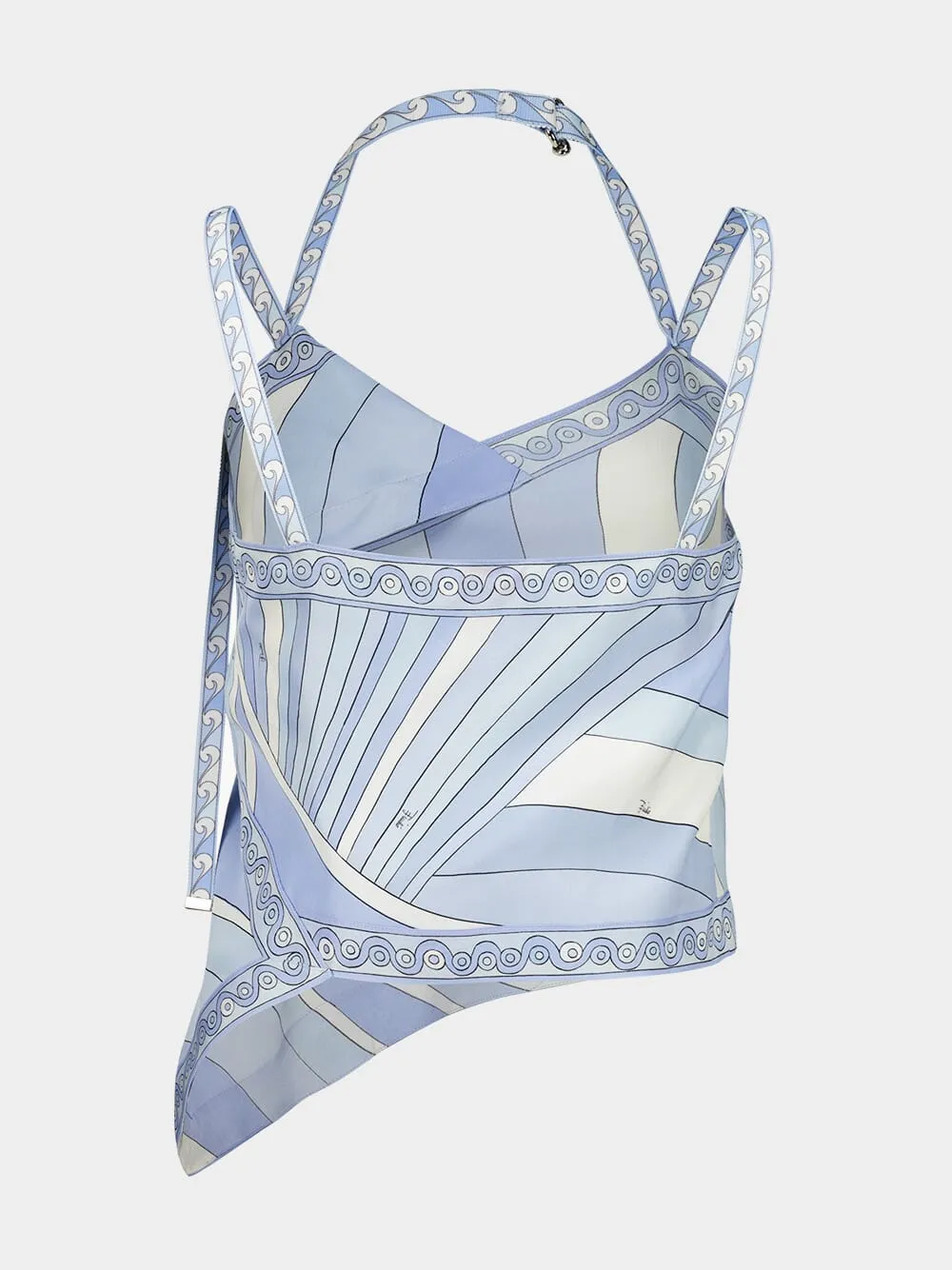 Pale Blue Iride Silk Scarf Top sold by Fashion Clinic product image thumbnail 3