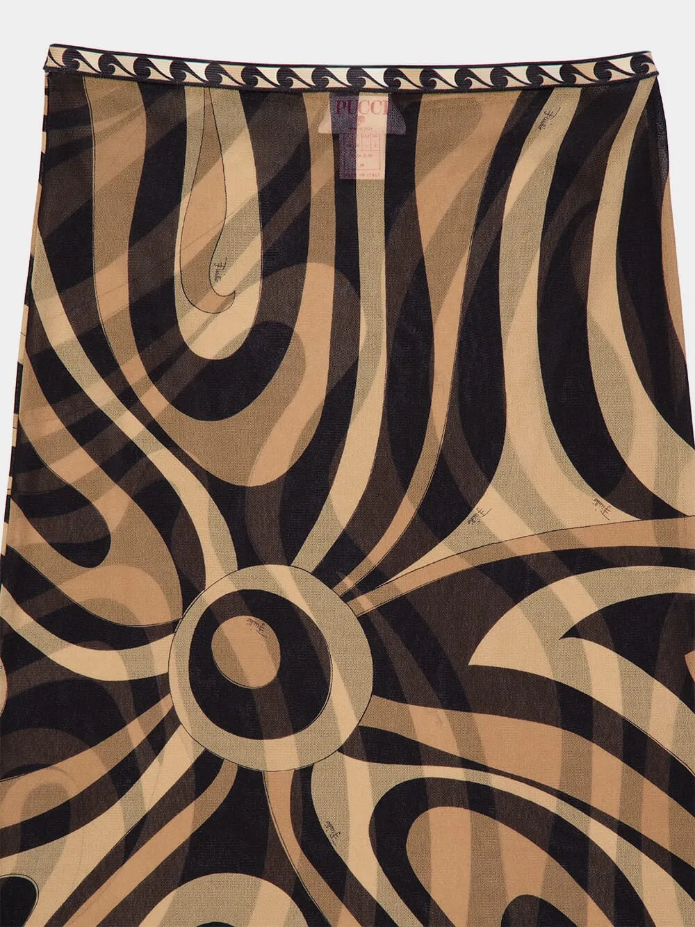 Beige and Black Marmo Tulle Skirt sold by Fashion Clinic product image thumbnail 3