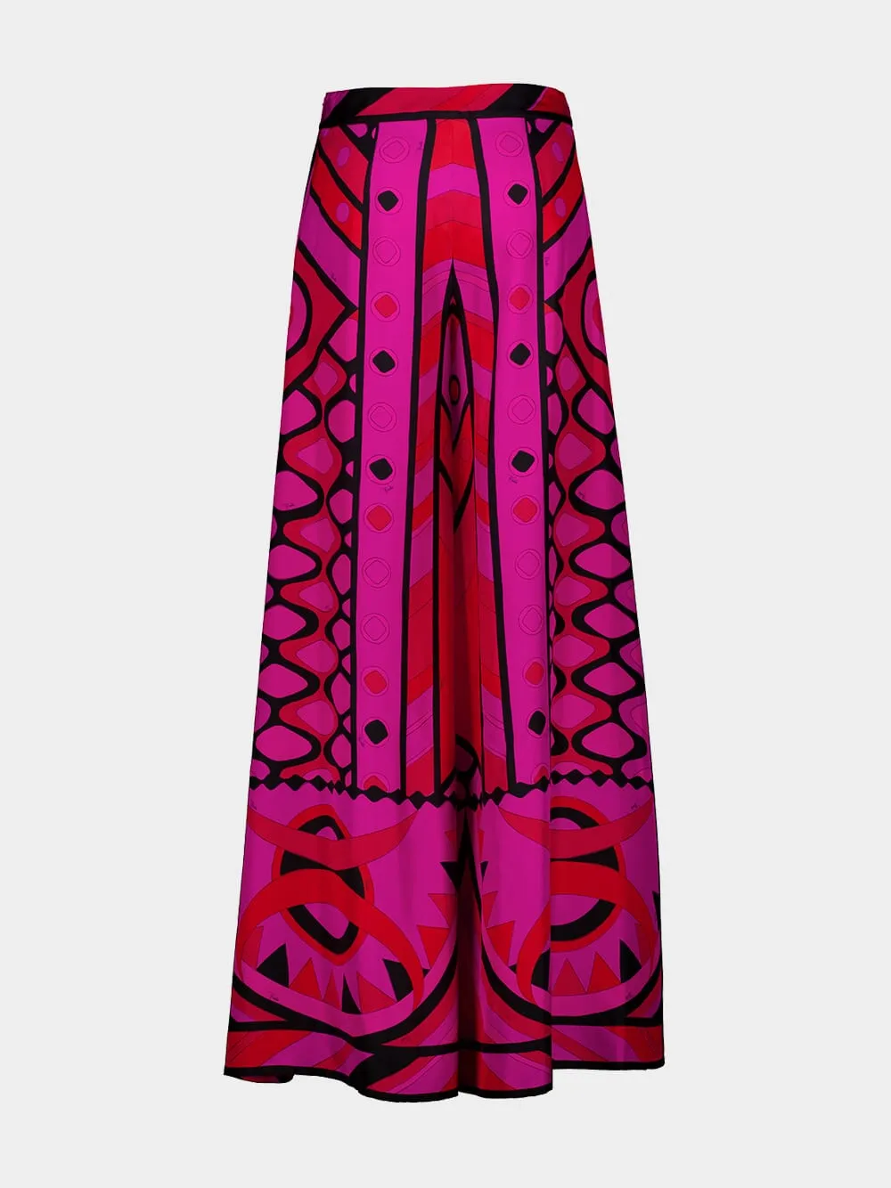 Fuchsia and Black Vivara Silk Palazzo Pants sold by Fashion Clinic product image thumbnail 4